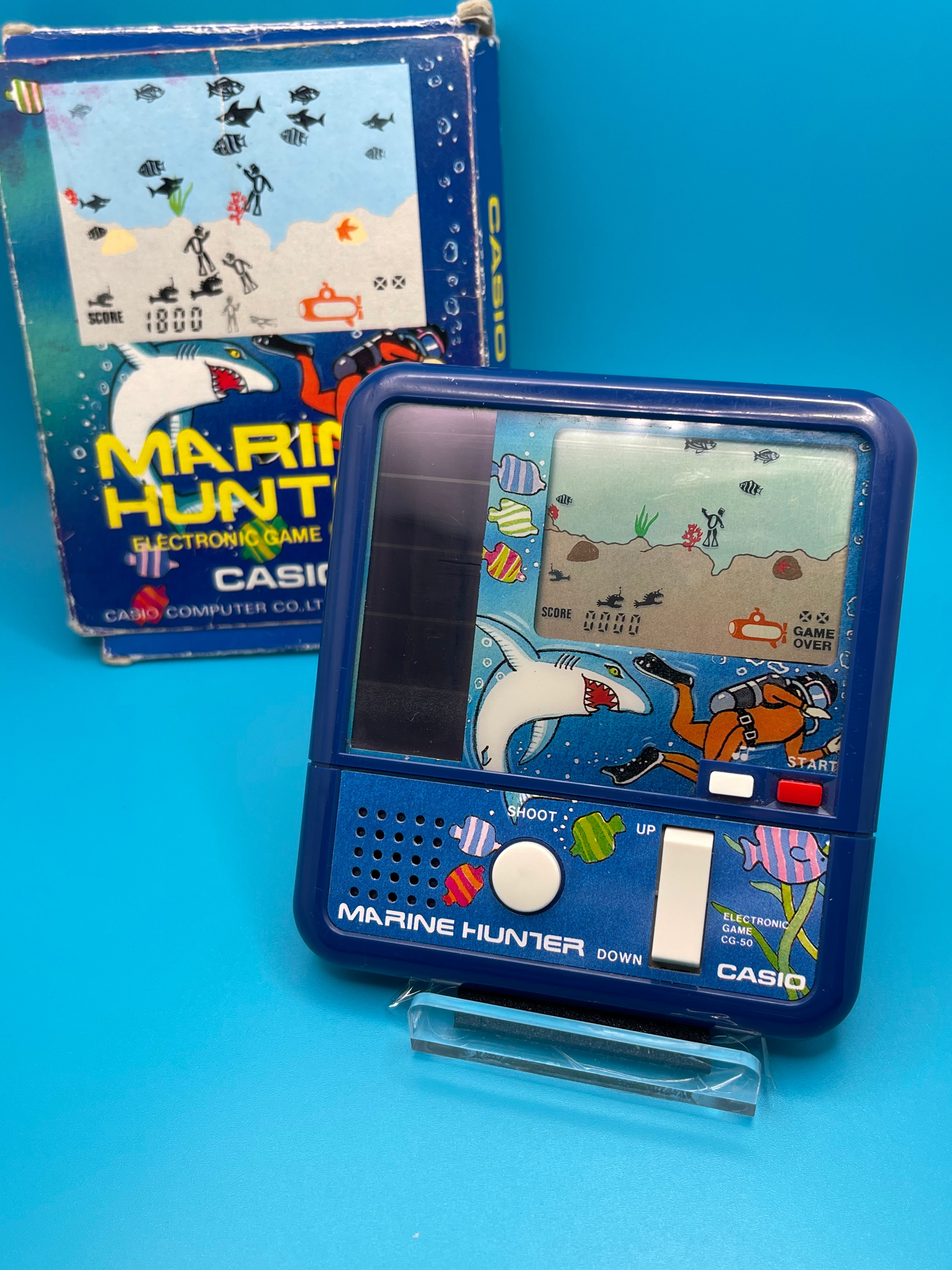 1980s Casio CG-50 LCD Handheld game MARINE HUNTER game – Casiold