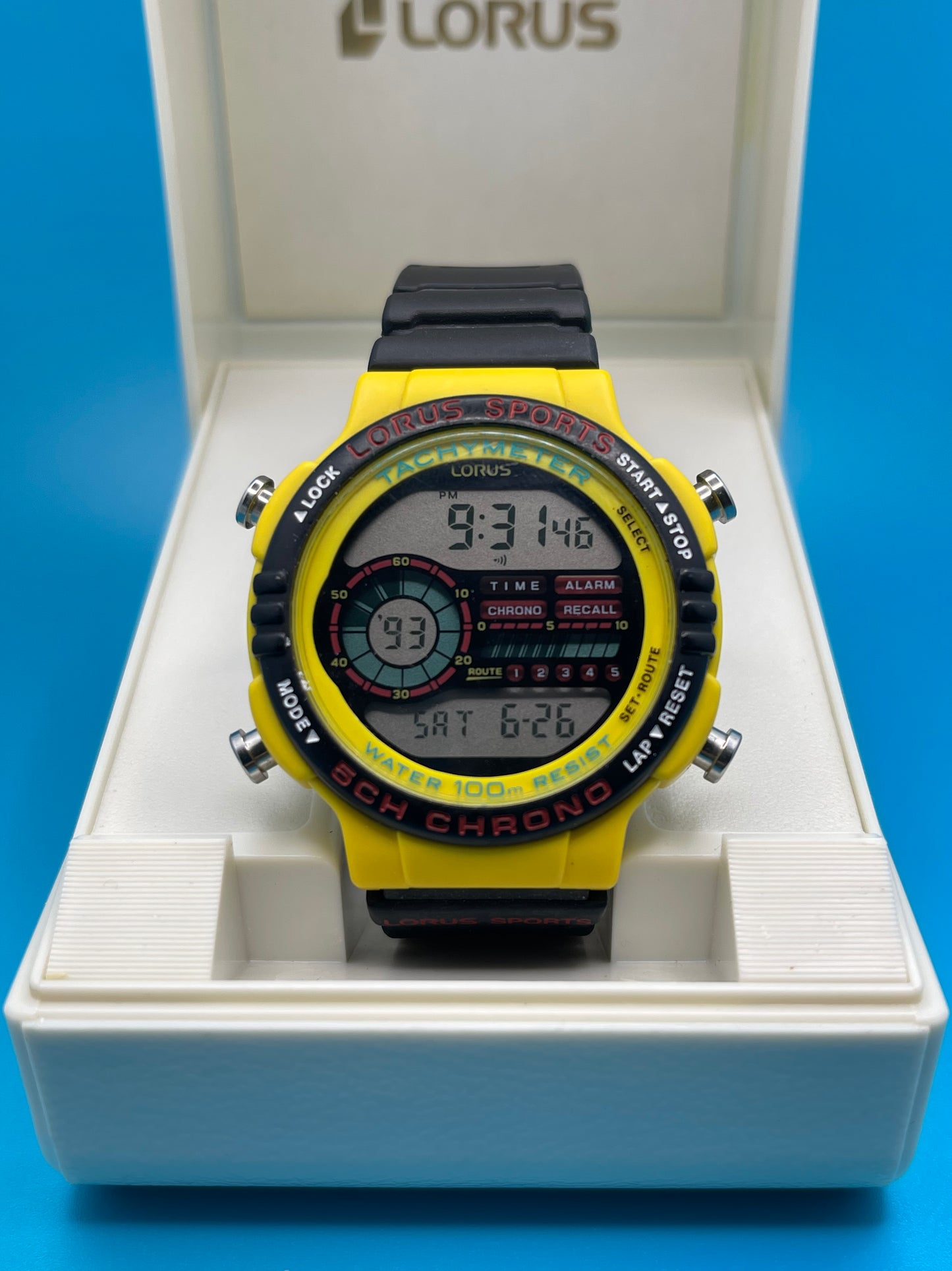 Lorus Yellow digital watch V802 6010