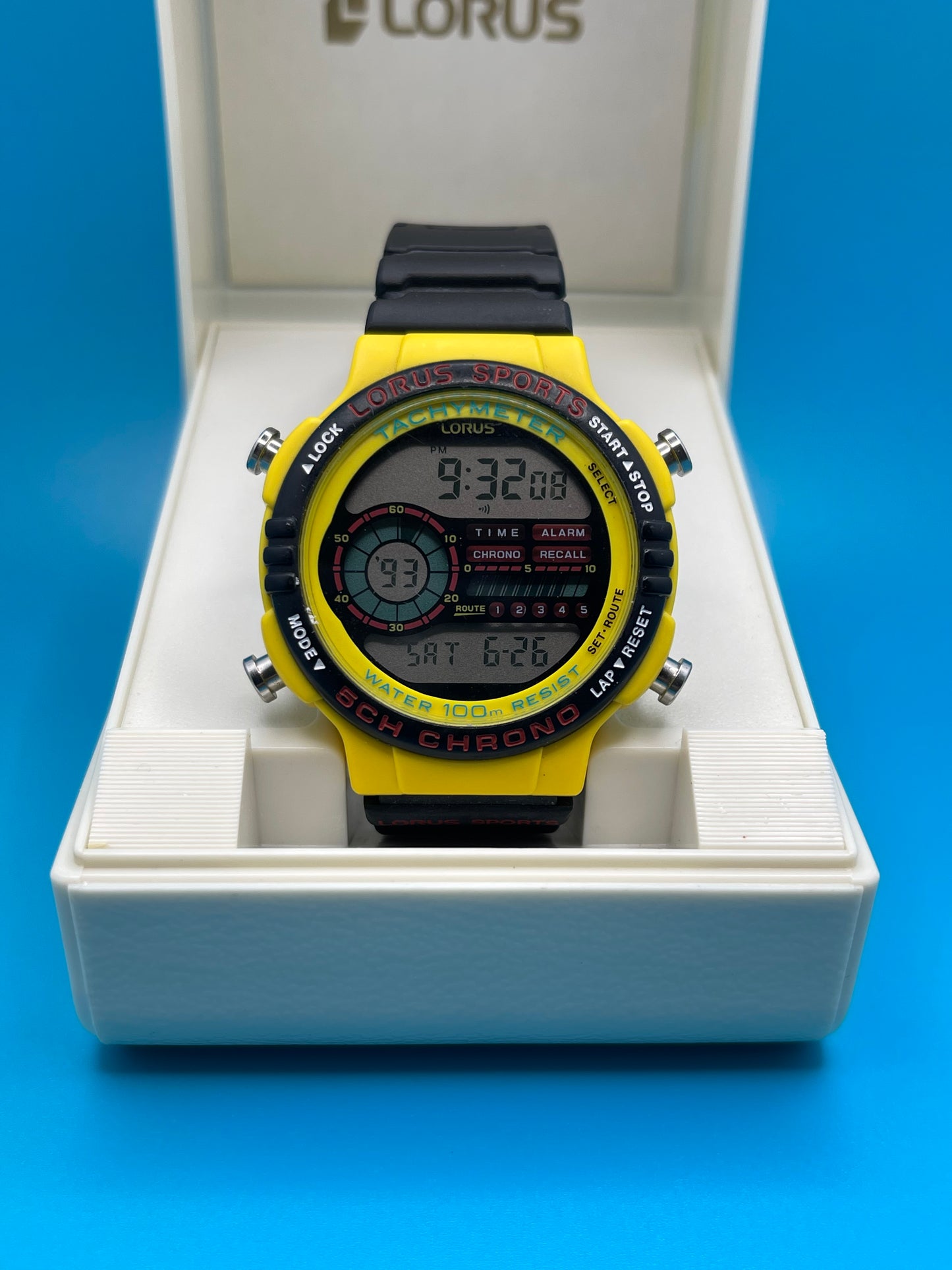 Lorus Yellow digital watch V802 6010