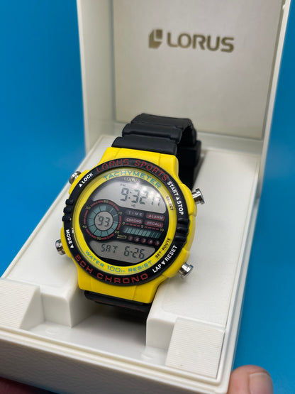Lorus Yellow digital watch V802 6010