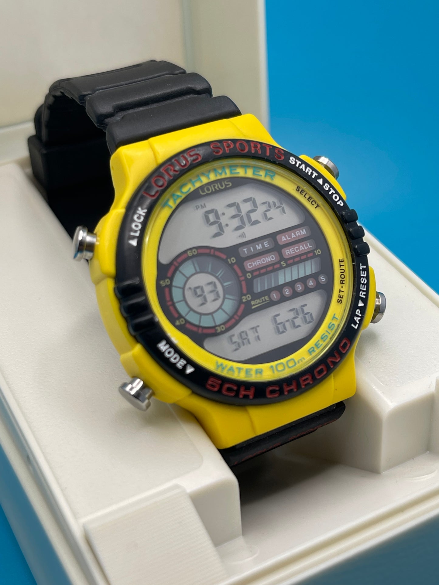 Lorus Yellow digital watch V802 6010