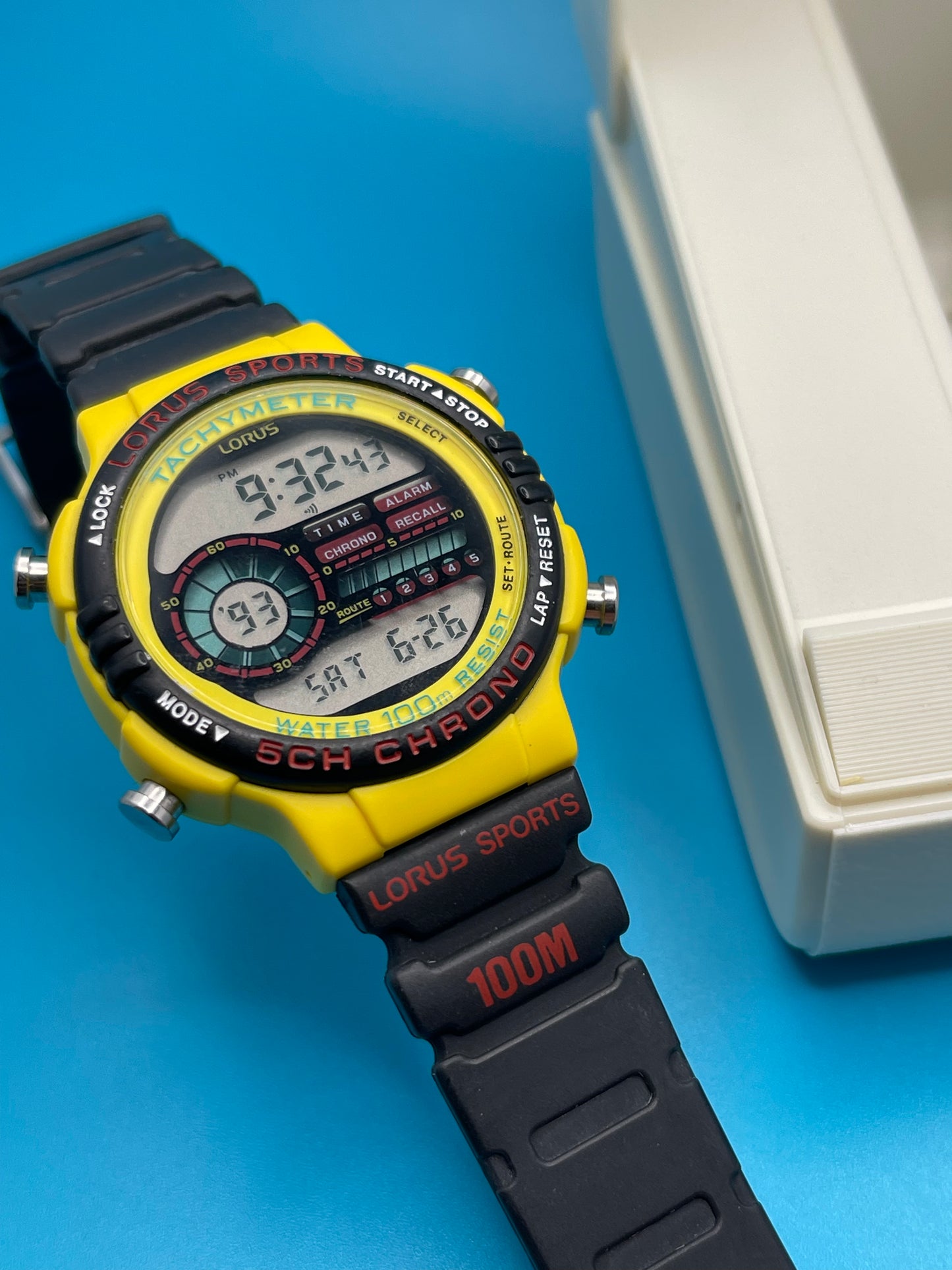 Lorus Yellow digital watch V802 6010