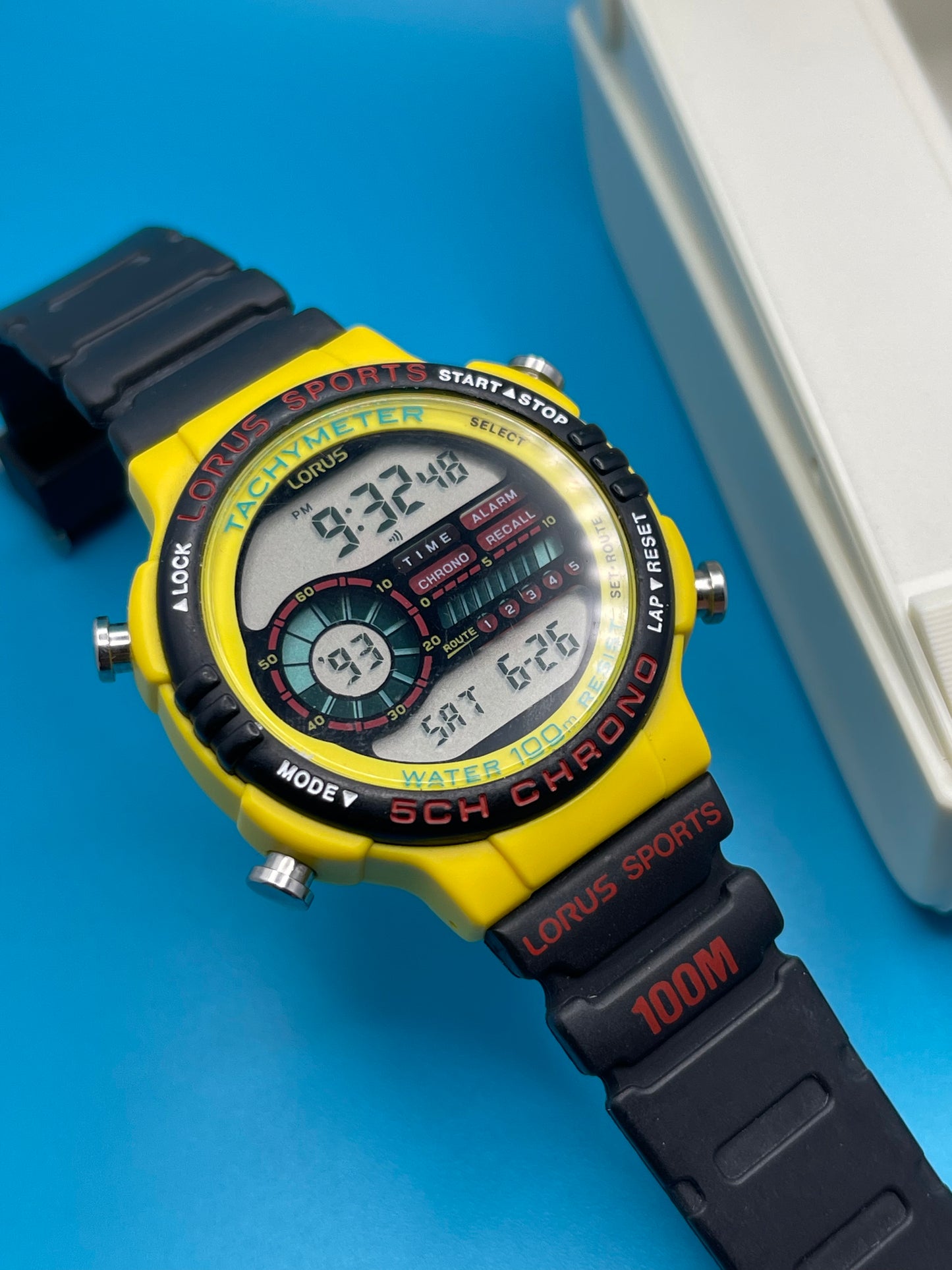 Lorus Yellow digital watch V802 6010