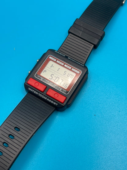 1984 Casio W-500 Red button